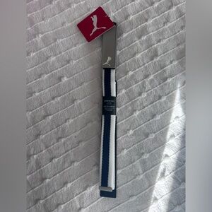 Puma Weave Belt bright white peacoat Women's Large Cut to Fit NEW golf or sport